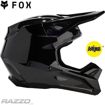 Helma na motorku MX helma FOX V1 Solid Helmet Black 2026 XL