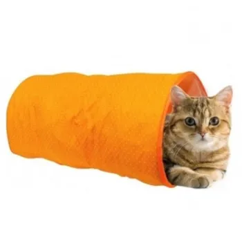 Hračka pro kočku Duvo+ tunel pro kočky 50 x 25 x 25 cm oranžový