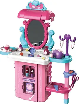 Toaletní stolek Baby Mix Dětský kosmetický kufřík s toaletním stolkem 3v1 73,5 x 60 cm růžový