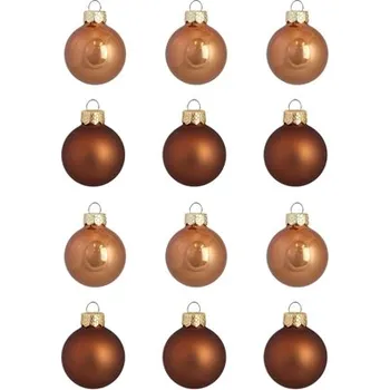 Set vánočních ozdob v lesklé a matné hnědé barvě