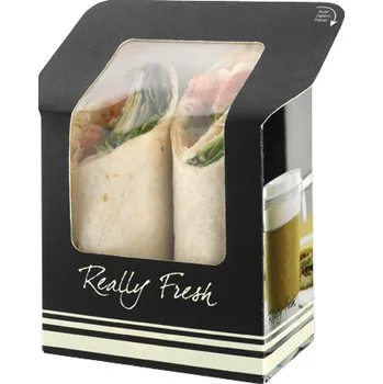 Krabička na tortillu 90x50x90/121mm zatavovací TS5 černá Really Fresh - 500 ks