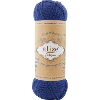 Alize Superwash Artisan 797 - modrá (75% vlna, 25% polyamid, 100g, 420m, ponožková)