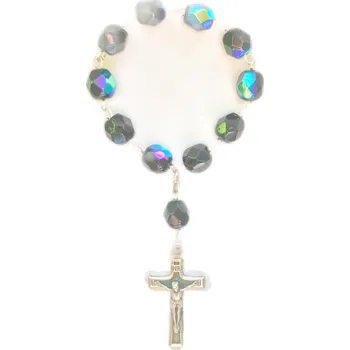 Růženec Desátek - hnědostříbrný, perličky