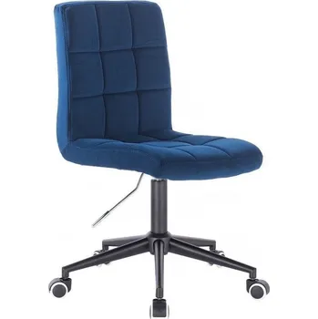 LuxuryForm DESIGN Židle TOLEDO VELUR na černé podstavě s kolečky - modrá