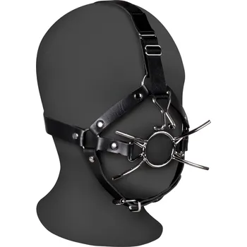 Ouch! Xtreme Head Harness with Spider Gag and Nose Hooks Black