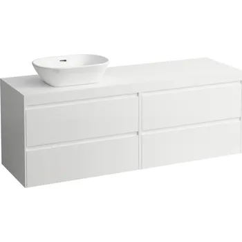 Koupelnový nábytek Lani - modulární sestava 160 cm, s výřezem vlevo, se 4 zásuvkami, bílá matná H4045921122601