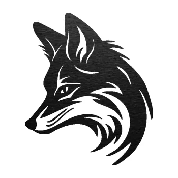 Samolepící dekorace SAMOLEPKA Liška 005 levá hlava (63 - škrábaný kov černý) NA AUTO, NÁLEPKA, FÓLIE, POLEP, TUNING, VLASTNÍ TEXT, TISK, AUTOSAMOLEPKY.cz, POLEPY, OBRÁZEK, LOGO, SAMOLEPKY