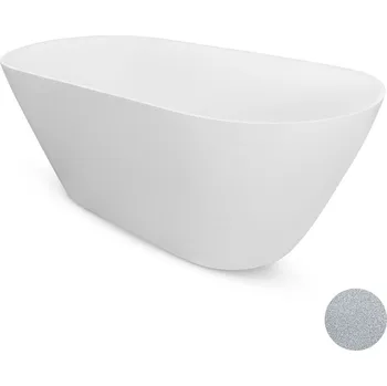 Vana Besco Volně stojící vana z litého mramoru Moya Glam 170x70 Barva: Bílá/stříbrná, Rozměry (cm): 169x69,6