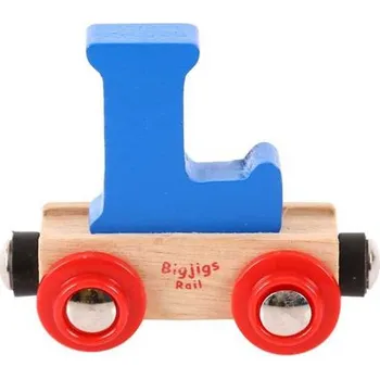 Vláček a vláčkodráha Bigjigs Rail Vagónek dřevěné vláčkodráhy - Písmeno L