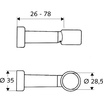 Klozet Schell držák spl.trubky WC rovné -stavitelný S032030699