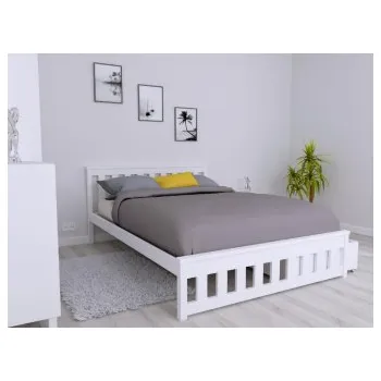 Postel Postel z masivu Abby 160x200 cm - Bílá + matrace Medical + rošt ZDARMA