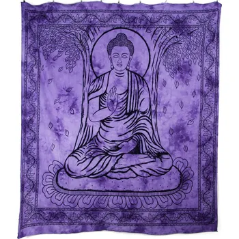 Přehoz na lůžko Přehoz double Buddha Protection fialová