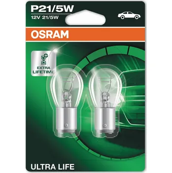 Autožárovka OSRAM Žárovky Osram P21 / 5W 12V 21 / 5W BAY15d ULTRA LIFE 2ks
