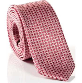 Kravata MONTI hedvábná pánská kravata 01160 0013 3550 Růžová ONE SIZE