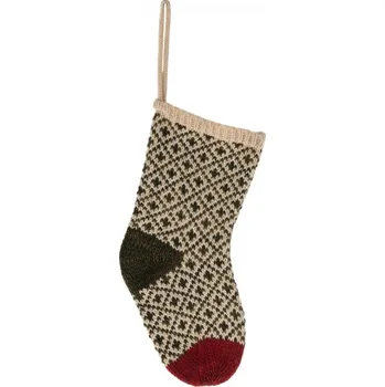 Vánoční dekorace Maileg Vánoční pletená punčoška 16 cm Winter Green Maileg Christmas stocking - Winter Green