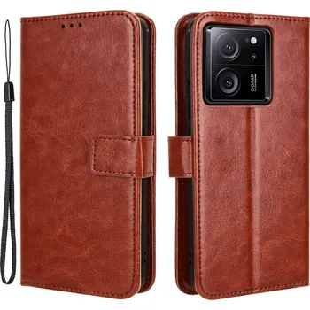 Pouzdro na mobilní telefon Crazy knížkové pouzdro na Xiaomi 13T/13T Pro - hnědé