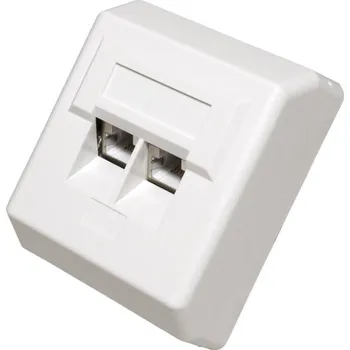 Elektrická zásuvka goobay goobay Zásuvka STP kat. 5e na omítku, 2 konektory, vertikální přívod, bílá