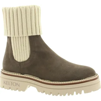 Dámské baleríny KELTON Dámský tm. hnědý kožený kotník AI3848-BEIGE-265 Velikost 38