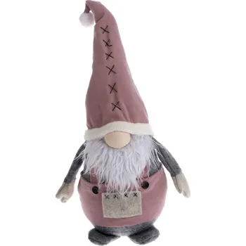 Vánoční dekorace Vánoční trpaslík Scruffy růžová, 25 x 55 cm