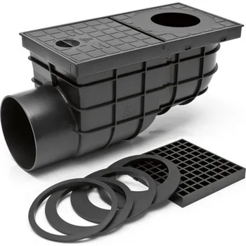 kanalizace Chuděj KV110 kanalizační vpusť spodní černá 30,5 x 15,5 x 17,1 cm