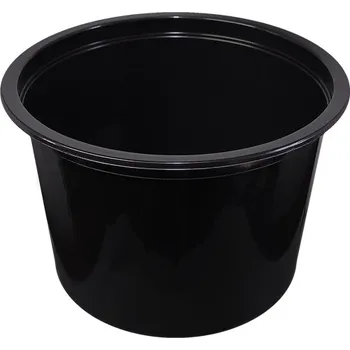 Jednorázové nádobí Kelímek PP 500ml, průměr 115mm, D-8118C černý zatavovací nebo s víčkem - 500 ks