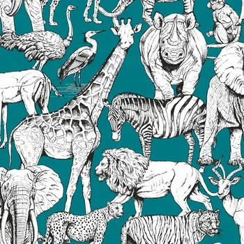 Tapeta Vliesová tapeta Džungle, 107692, Jungle Animals Vert, Kids@Home 6, Graham & Brown