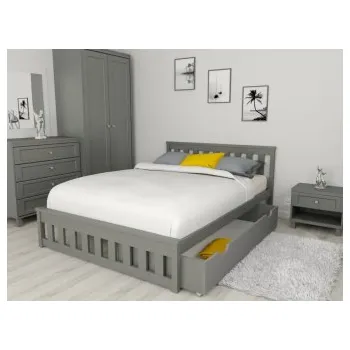Postel Postel z masivu Abby 180x200 cm + matrace Super-flex + rošt ZDARMA - Šedá