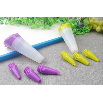 PERFECT HOME Zdobící tužka silikon + 3 špičky PERFECT, mix barev