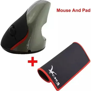 Myš Vertikální myš | ergonomická myš - bezdrátová - Šedá myš a podložka