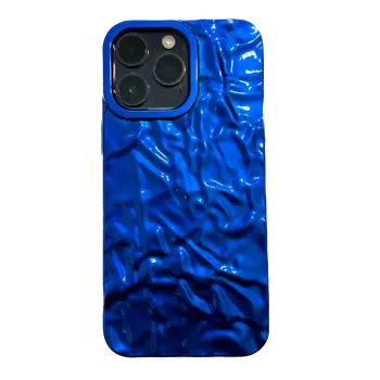 Pouzdro na mobilní telefon Silikonový obal s pokovovaným vzhledem pro iPhone 13 PRO MAX Barva: Modrá