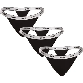 Kalhotky 3PACK dámská tanga HUGO černá (50502802 001) XXL Možnost vrácení zboží ZDARMA do 120 dnů!