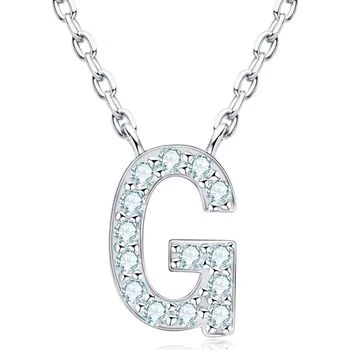 Náhrdelník NUBIS® Stříbrný náhrdelník s moissanity - písmeno - MN423-G