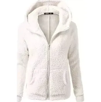 Dámská mikina Teplá podzimní dámská mikina na zip - Bílý,4XL