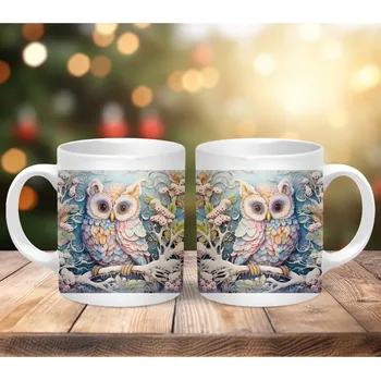 Hrnek 330ml, SOVA NA VĚTVI, cena za 1 ks