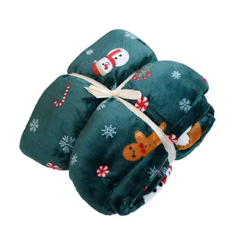 Textilomanie Vánoční beránková deka z mikroplyše 160 x 200 cm, tmavě zelená/sněhulák a perníček deka Textilomanie Vánoční beránková deka z mikroplyše 160 x 200 cm, tmavě zelená/sněhulák a perníček