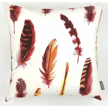 Dekorativní polštářek BYTEMA Dekorační povlak na polštář PEŘÍČKA ČERVENÉ 45 x 45 cm