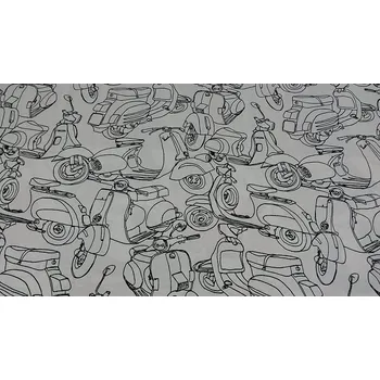 BYTEMA Dekorační látka MOTOS white/black šíře 140 cm