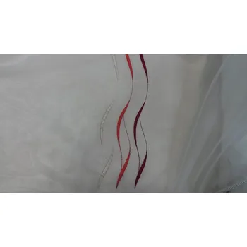 Záclona GERSTER Záclona voál s červenou výšivkou Gerster 195/0043 180 cm