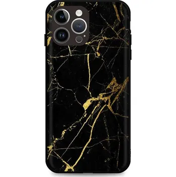 Pouzdro na mobilní telefon Kryt iPhone 14 Pro pevný Marble černo-zlatý (obal neboli pouzdro na iPhone 14 Pro)