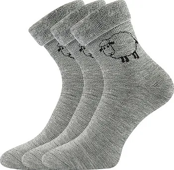 Pánské ponožky BOMA Ovečkana 3 páry světle šedé melé