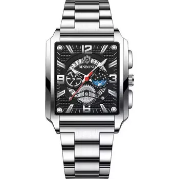 Hodinky Exkluzivní pánské náramkové hodinky - Stříbrná černá