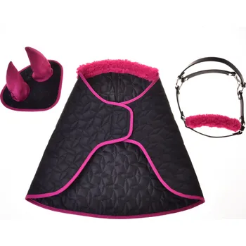 Hobby horsing Set Thermo Pinkie (čabraka + deka + ohlávka s beránkem) Velikost: S