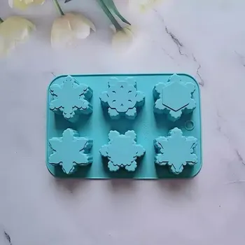 Tvořítko na led Silikonová forma na led | forma na mýdlo - styl vločky - světle modrá