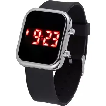 Hodinky Pánské digitální čtvercové hodinky - Černá Stříbrná