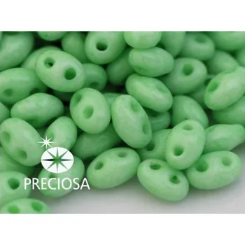 Dětské navlékací korálky Korálky/rokajl TWIN (dvoudírkový) - zelená > 2,5x5 mm (10g)