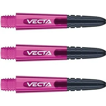 Příslušenství pro šipky Násadky na šipky Winmau Vecta krátké 35mm, růžový plast, černý hliníkový top