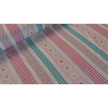 BYTEMA Dekorační látka TWIST PRUHY růžová šíře 140 cm