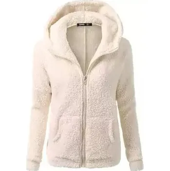 Dámská mikina Teplá podzimní dámská mikina na zip - béžový,5XL