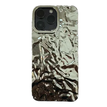 Pouzdro na mobilní telefon Silikonový obal s pokovovaným vzhledem pro iPhone 13 PRO MAX Barva: Stříbrná