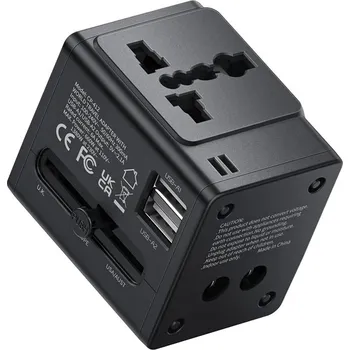Nabíječka cestovní adapter multifunkční McDodo PTP 12W EU/UK/USA/AUS/China Black
